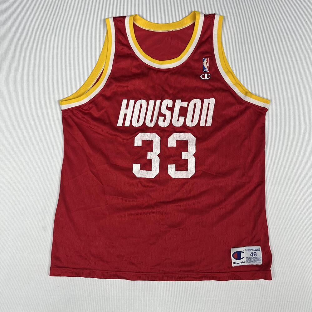 Vintage Houston Rockets Jersey Mens 48 Red NBA Basketball Thorpe 33 Champion 90s